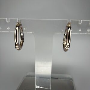 Modern Silver Double-Band Hoop Earrings